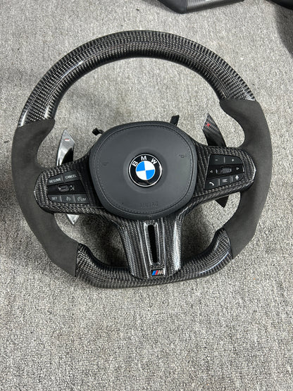 BMW M G30 Carbon Alcantara Steering Wheel+Carbon Cover & Shift Paddle