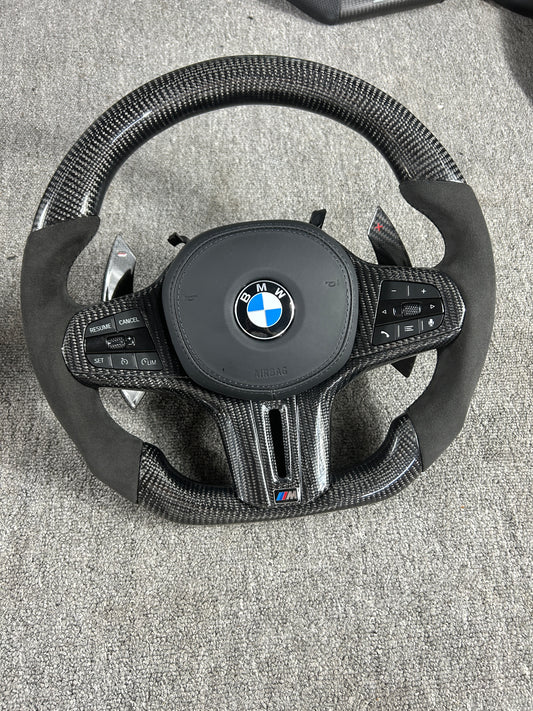 BMW M G30 Carbon Alcantara Steering Wheel+Carbon Cover & Shift Paddle