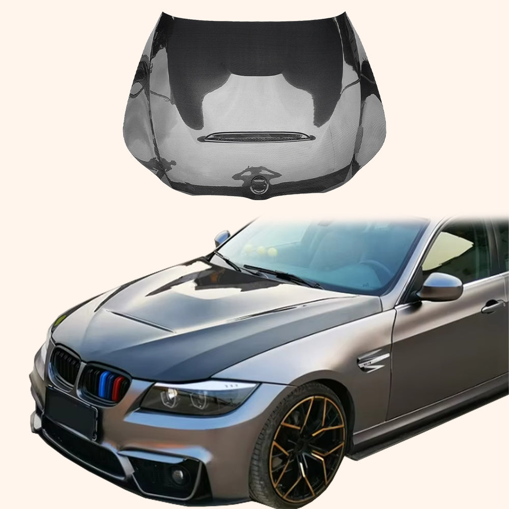 BMW E90 E91 06-08 3 Series 4 Door GTS Style Carbon Fiber Hood Bonnet