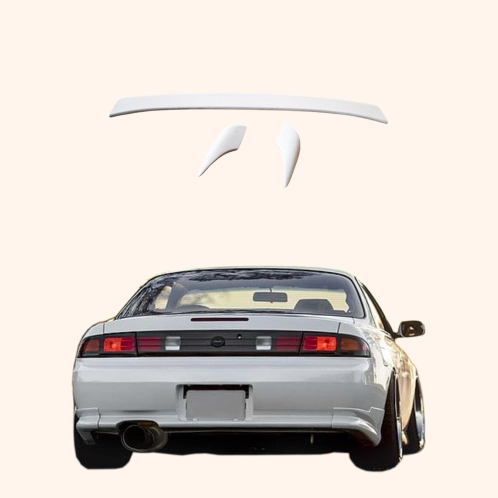 Origin Style Fiberglass Rear Trunk Spoiler Wing 3pcs For Nissan 200SX S14 S14A