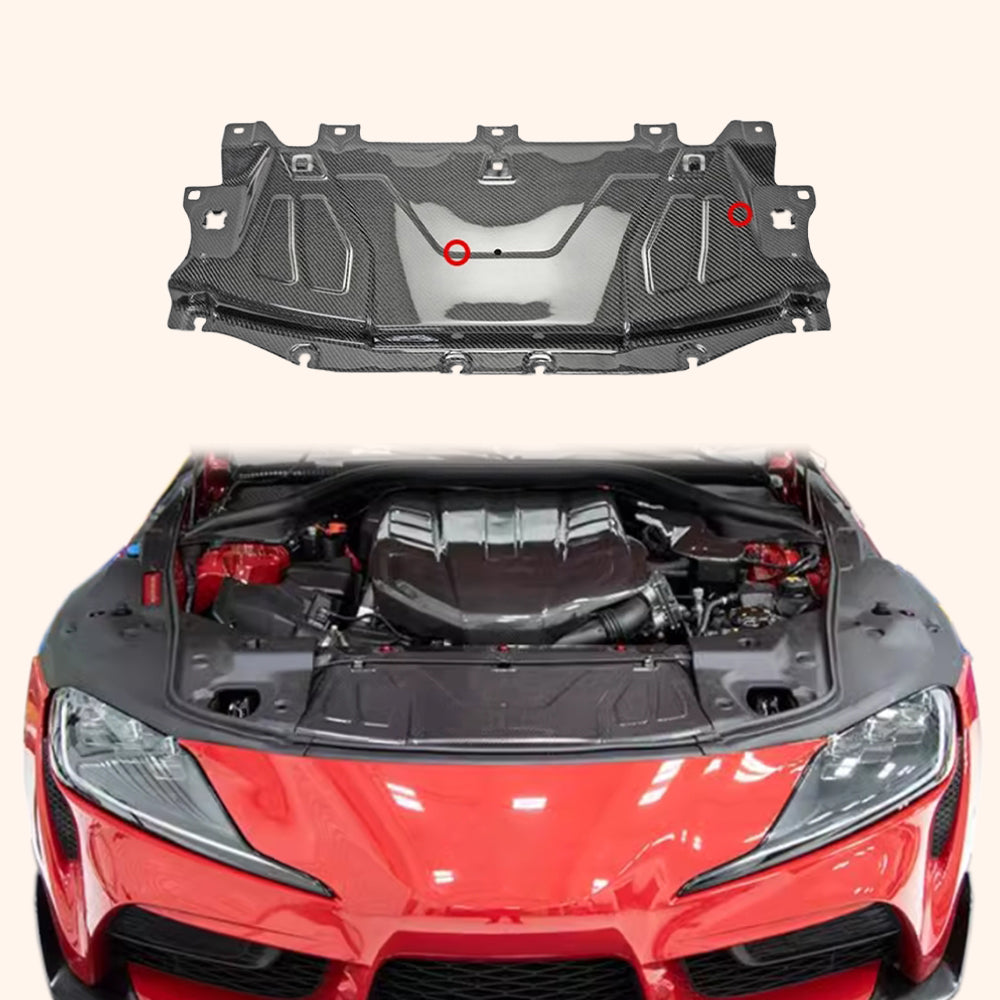 For Toyota GR Supra A90 OE Style Carbon Fiber Radiator Plate Cooling Panel - Kazento Carbon Parts