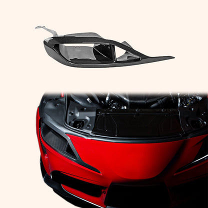For Toyota 19+ Supra A90 ATTK Type Carbon Fiber Vented Head Light Air Duct - Kazento Carbon Parts