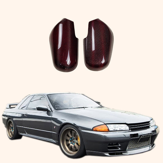 Nissan Skyline R32 GTR GTST KZ Style Red Carbon Side Mirror Cover