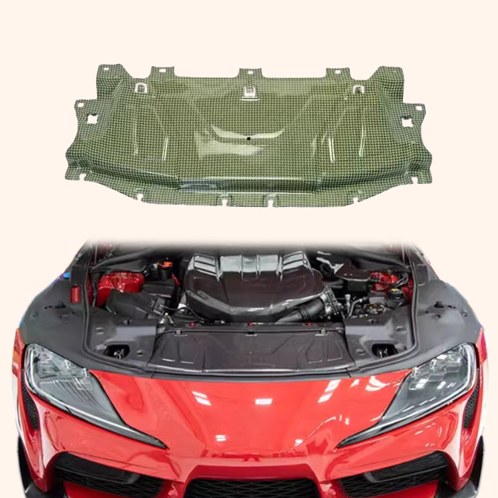 For Toyota GR Supra A90 OE Style Yellow Ke-vlar Radiator Plate Cooling Panel - Kazento Carbon Parts