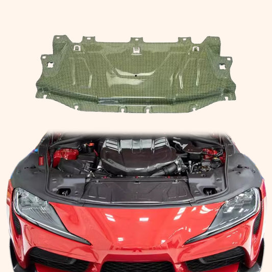 For Toyota GR Supra A90 OE Style Yellow Ke-vlar Radiator Plate Cooling Panel - Kazento Carbon Parts