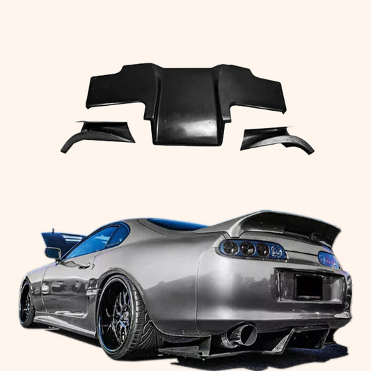 For Toyota 93-98 Supra MK4 JZA80 TS Style Fiberglass Unpaint Rear Under Diffuser - Kazento Carbon Parts