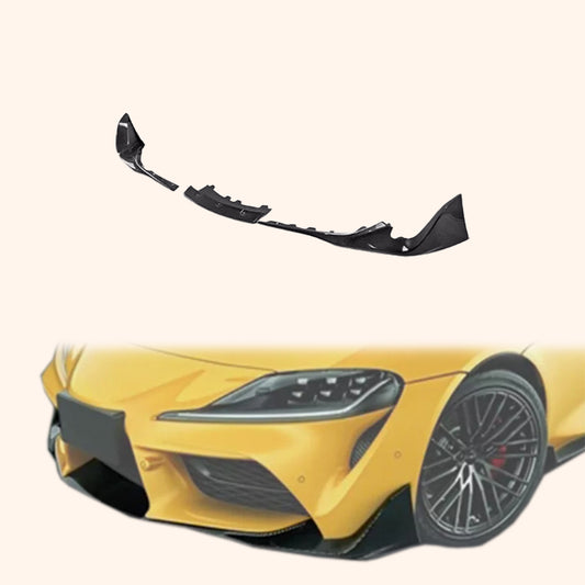 For Toyota 19+ Supra A90 T Type Carbon Fiber Front Bumper Lip Body Kit 3pcs - Kazento Carbon Parts