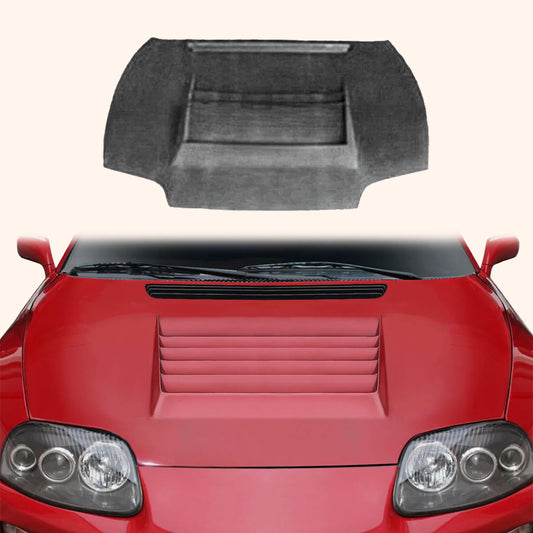 For 93-98 Supra MK4 JZA80 DM Style Carbon Fiber Front Bumper Hood Bonnet - Kazento Carbon Parts