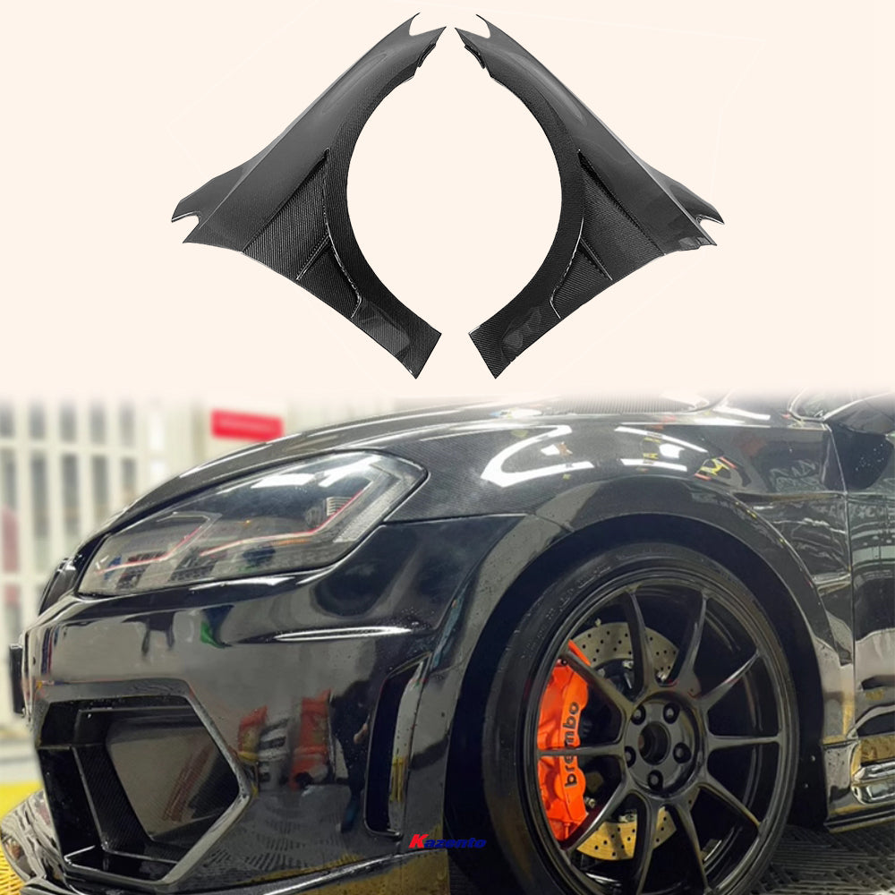 For VW Golf MK7.5 GTI TSI R Carbon Fiber Vented Fender Replacement (can not for MK7) - Kazento Carbon Parts