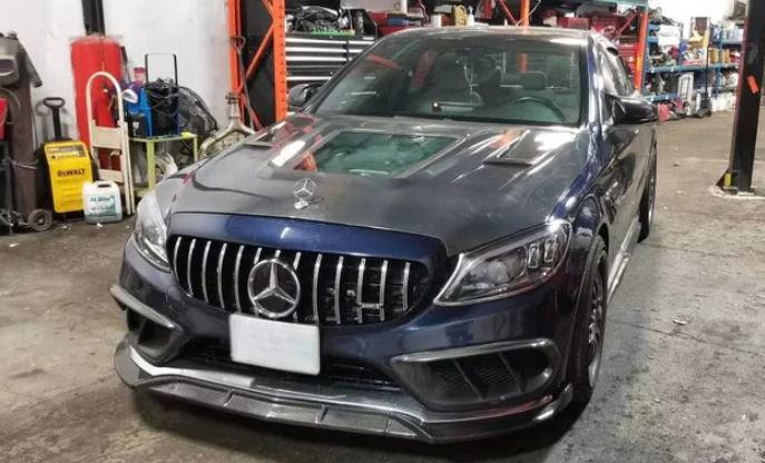 Mercedes W205 C63 AMG Front Vented Hood W/Transparent Window 2015-2022