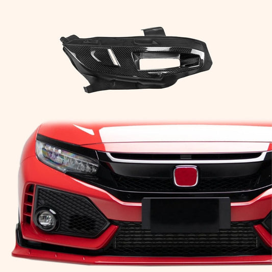 10th Gen Civic FC FK7 FK8 EPA headlight intake duct LHD Passenger Side Kazento Carbon Parts Carbon Fiber FK8-HL-R-1P-CF