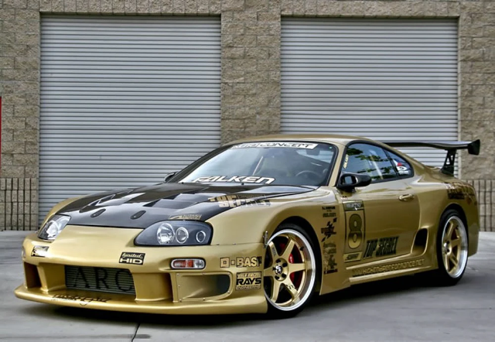 For 93-98 Supra MK4 JZA80 TS Style Carbon Fiber Front Bumper Hood Bonnet - Kazento Carbon Parts