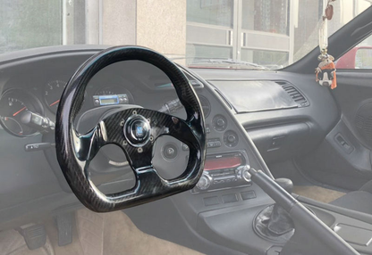 UNIVERSAL Flat Type Steering Steering Wheel Racing Dry Carbon