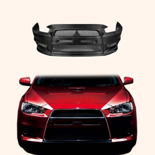 2007-16 Mitsubishi Evolution X EVO 10 Carbon OEM Style Front Bumper Kazento Carbon Parts Carbon Fiber EVO10-FB-OE-CF