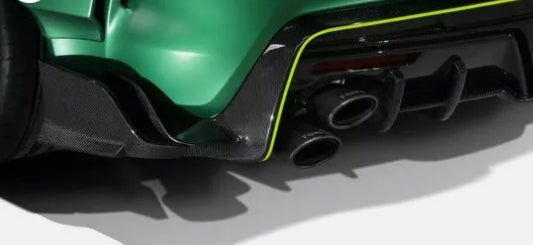 For Toyota 19+ Supra A90 TMS Type Carbon Fiber Rear Under Diffuser Side Canards - Kazento Carbon Parts