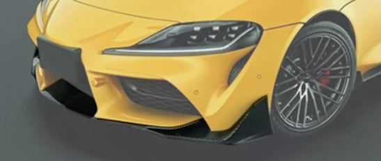 For Toyota 19+ Supra A90 T Type Carbon Fiber Front Bumper Lip Body Kit 3pcs - Kazento Carbon Parts