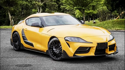For Toyota 19+ Supra A90 T Type Carbon Fiber Front Bumper Lip Body Kit 3pcs - Kazento Carbon Parts