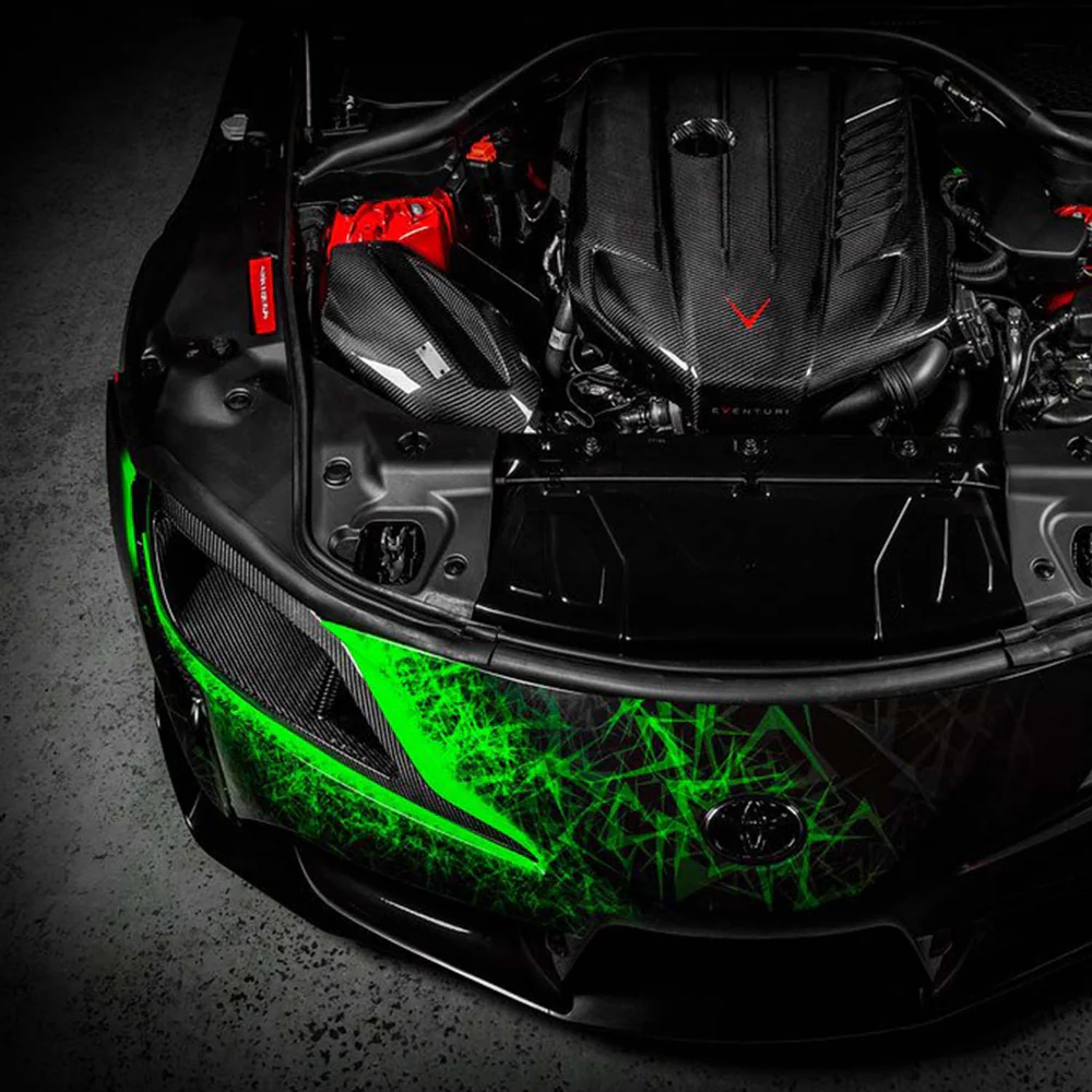 For Toyota 19+ Supra A90 ATTK Type Carbon Fiber Vented Head Light Air Duct - Kazento Carbon Parts