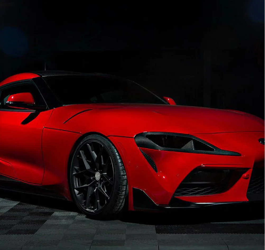 For Toyota 19+ Supra A90 ATTK Type Carbon Fiber Vented Head Light Air Duct - Kazento Carbon Parts