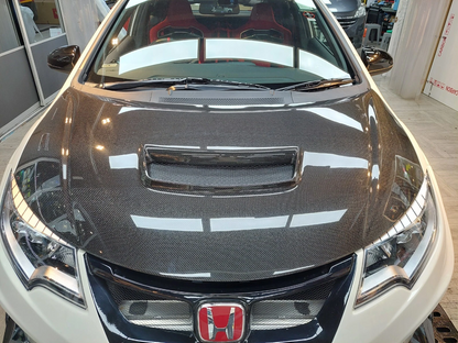 Honda Civic Type R FK2 Hatchback 15-17 Carbon WRC Style Vented Hood