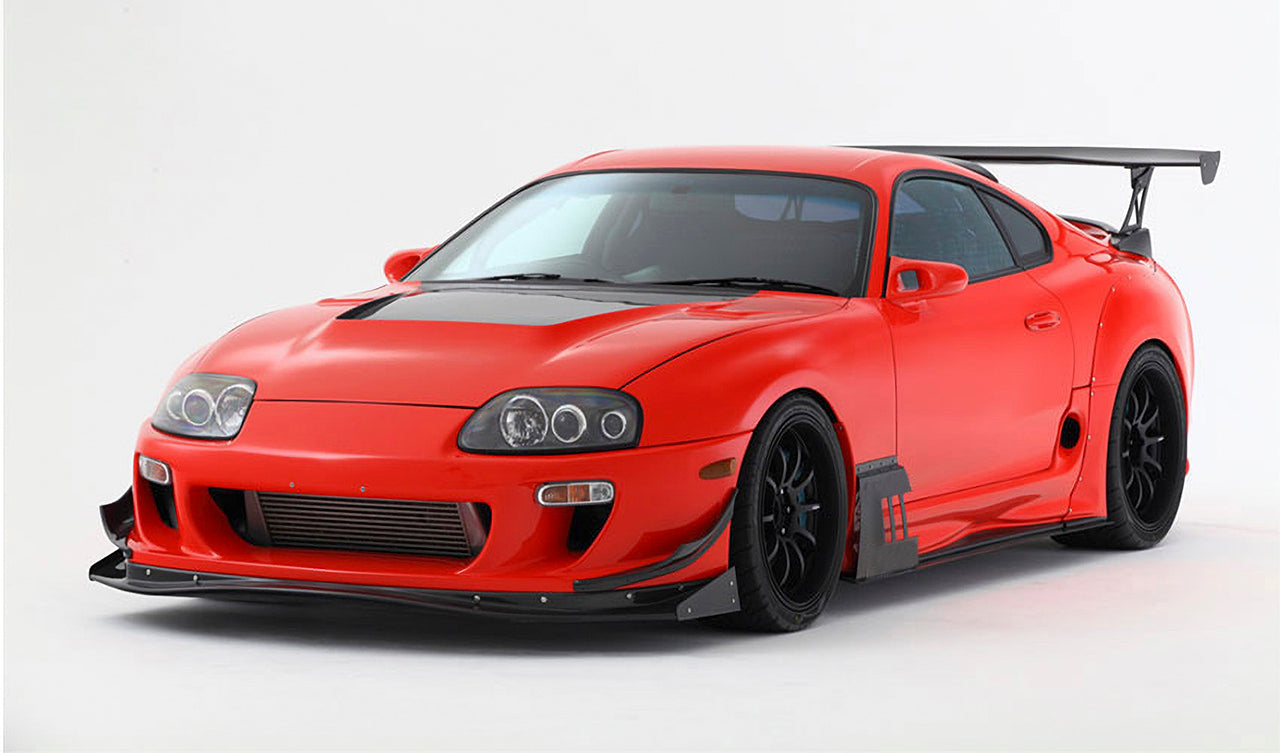 For 93-98 Supra MK4 JZA80 Ridox Style Fiberglass Unpaint Front Hood Bumper - Kazento Carbon Parts