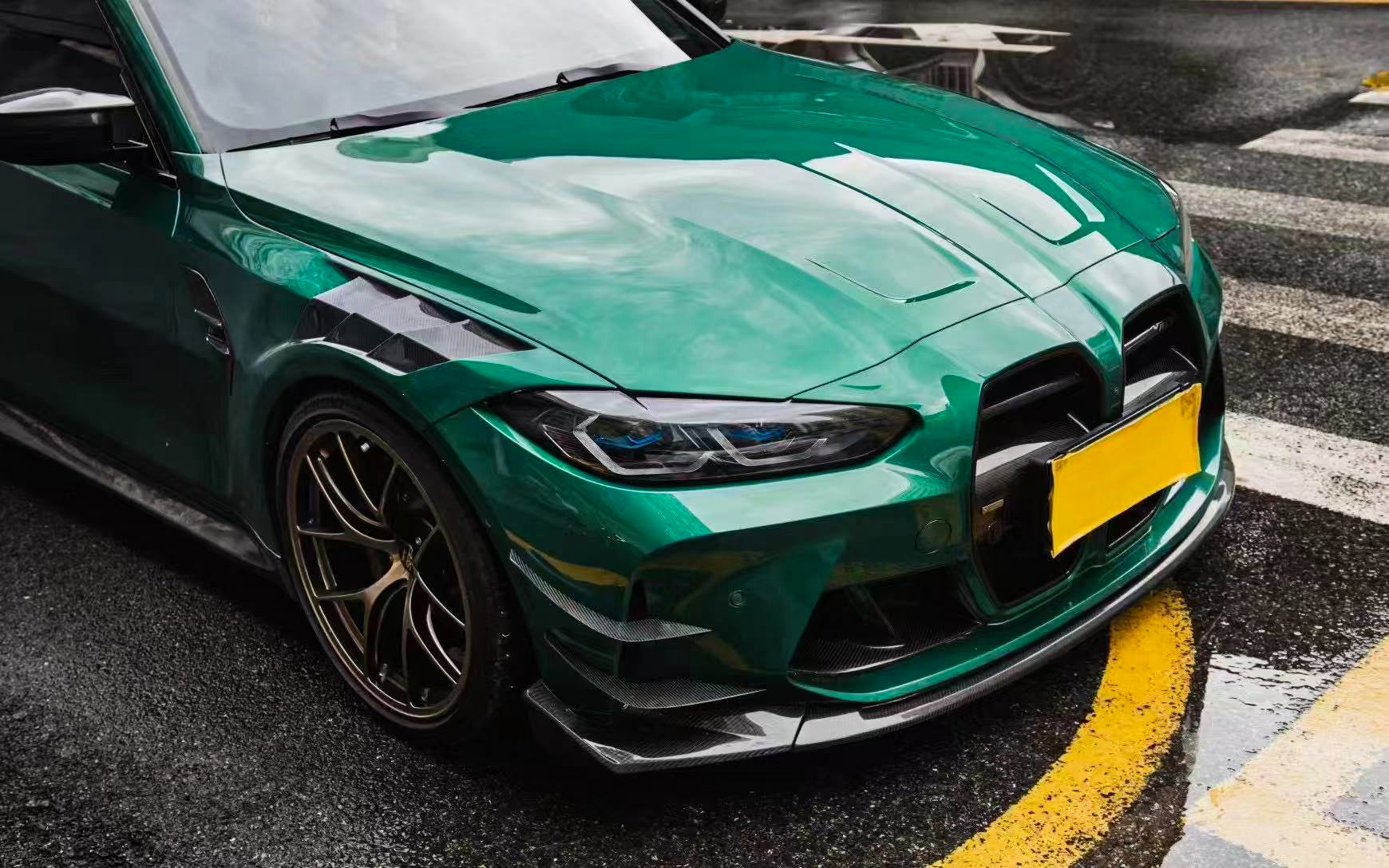 For BMW M4 G82 2020-24 2 Door Coupe KZ Style Vented Front Fender Partial Carbon In Vents - Kazento Carbon Parts