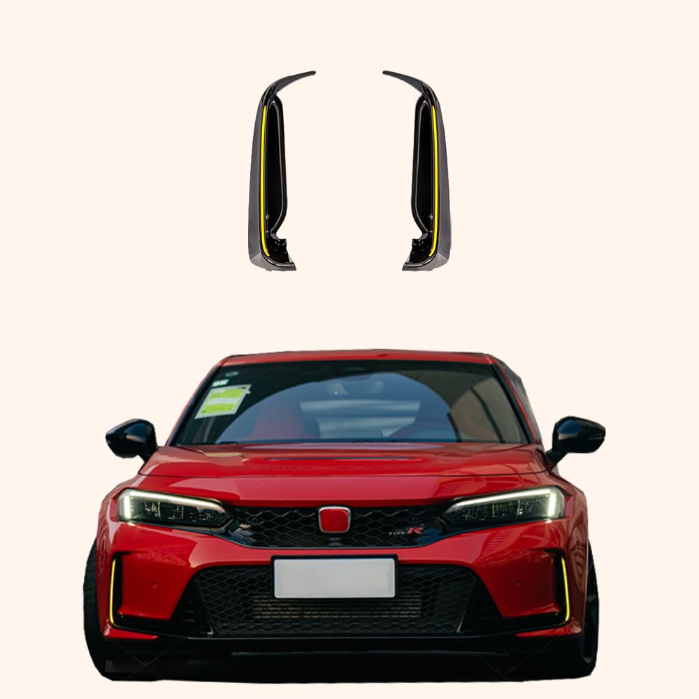 Kazento For Honda Civic Type R FL5 2023-24 ABS OE Style Front Bumper LED DRL (white) - Kazento Carbon Parts