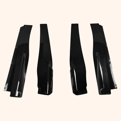 Kazento For Maclaren 720 720S KZ Style Dry Carbon Fiber Side Skirts Add On Splitter - Kazento Carbon Parts