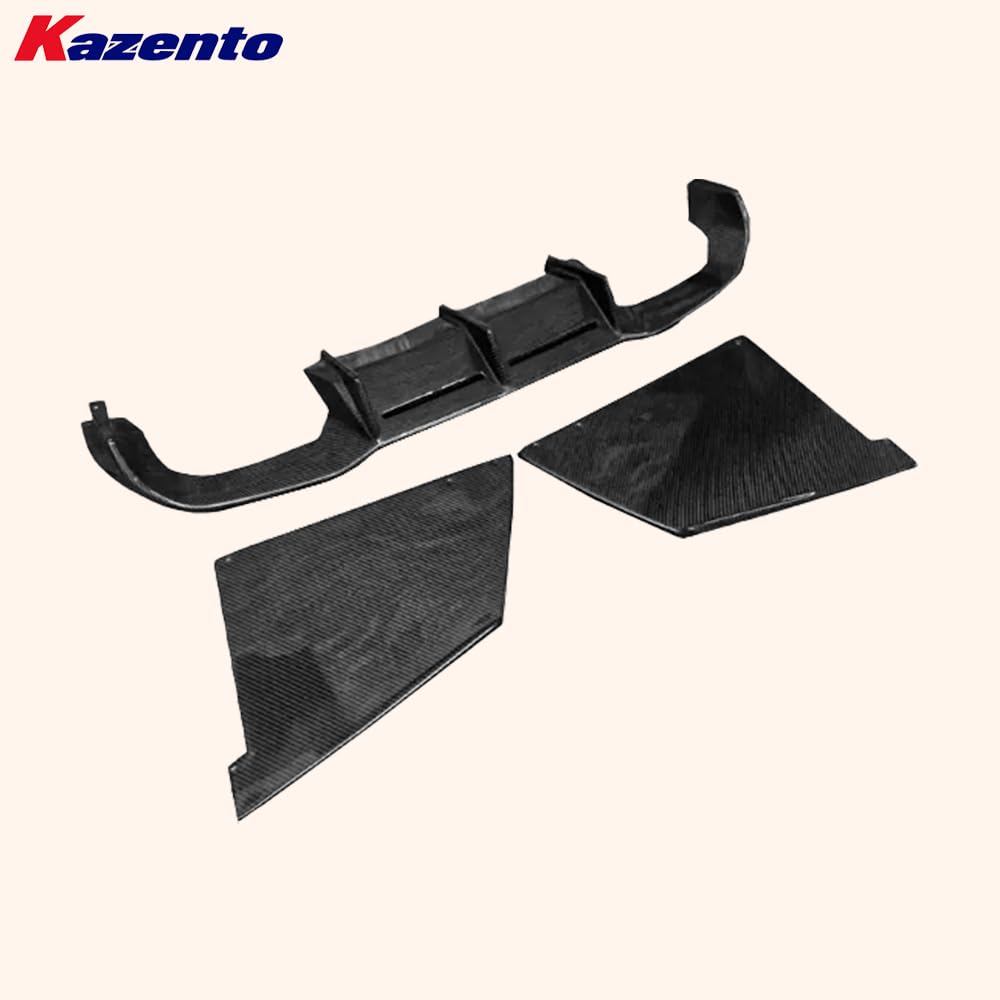 Kazento For BMW M2 F87 Coupe 2016-21 Carbon MTC Style Rear Bumper Diffuser Lip 3pcs - Kazento Carbon Parts
