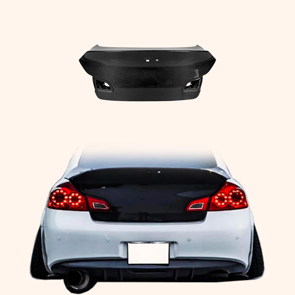 Kazento For Infiniti G37 4 Door Sedan 08-13 Carbon HT Style Rear Trunk With Camera Hole - Kazento Carbon Parts