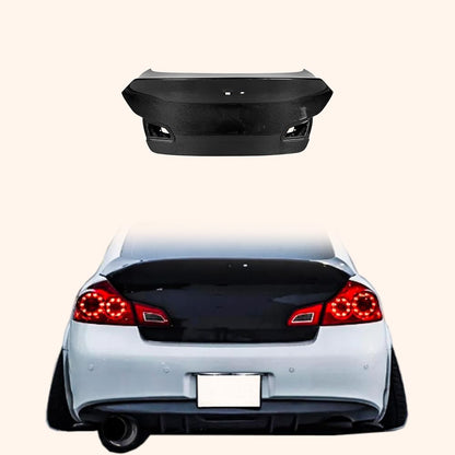 Kazento For Infiniti G37 4 Door Sedan 08-13 Carbon HT Style Rear Trunk With Camera Hole - Kazento Carbon Parts