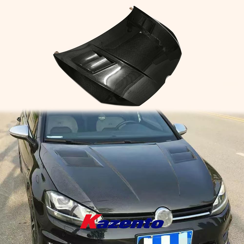 Kazento For VW GOLF 7 7.5 R GTI AS Style Carbon Fiber Cooling Vented Front Hood Bonnet - Kazento Carbon Parts