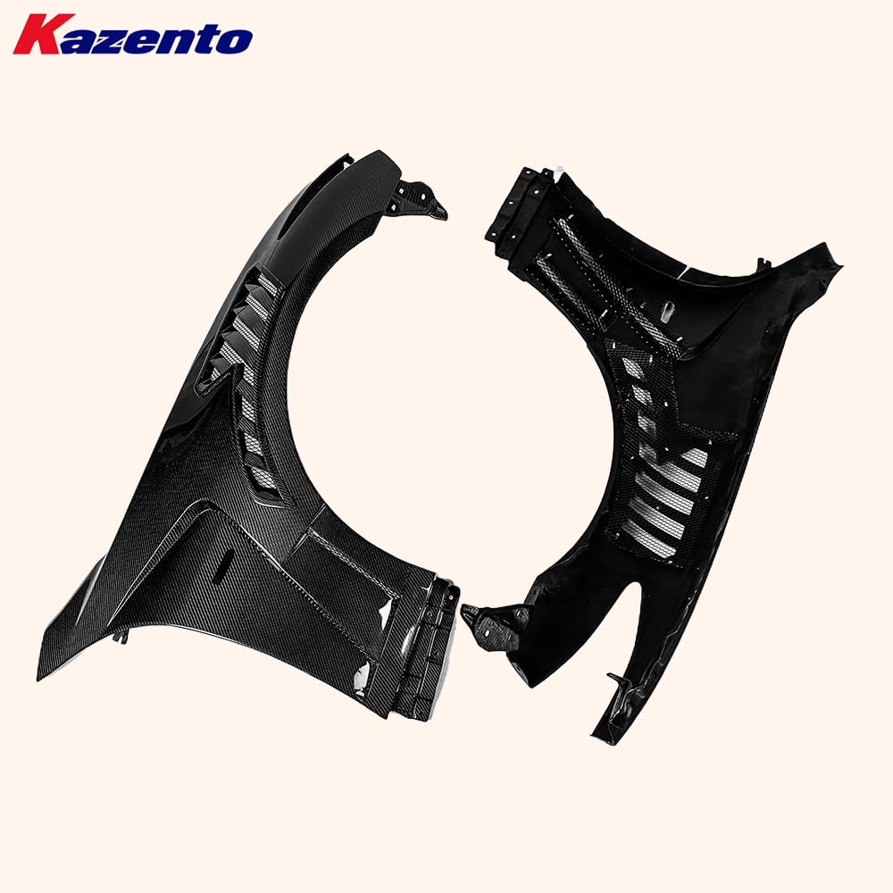 Kazento For Infiniti G37 2 Door Coupe 2008-13 Carbon V3 Style Front Bumper Vent Fender - Kazento Carbon Parts