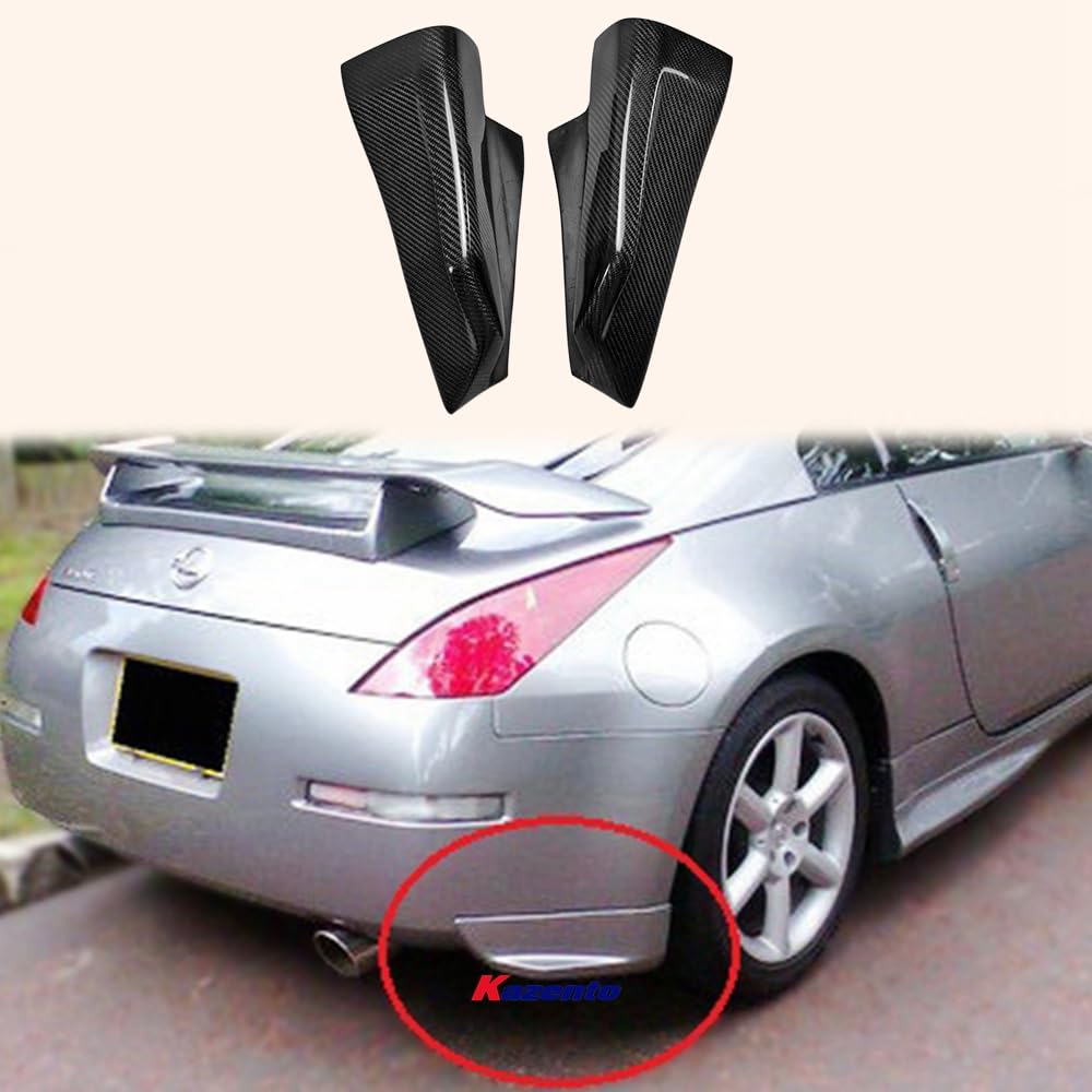 Kazento For 2003-2006 Nissan 350Z Z33 Rear Bumper Spat Splitter Coner Cover - Kazento Carbon Parts
