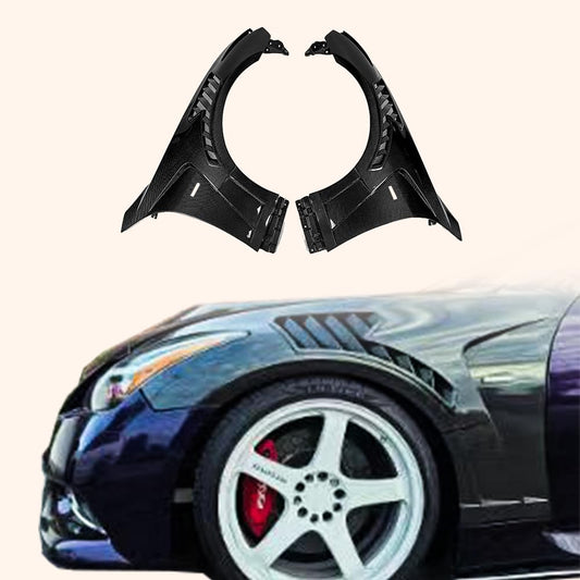 Kazento For Infiniti G37 2 Door Coupe 2008-13 Carbon V3 Style Front Bumper Vent Fender - Kazento Carbon Parts