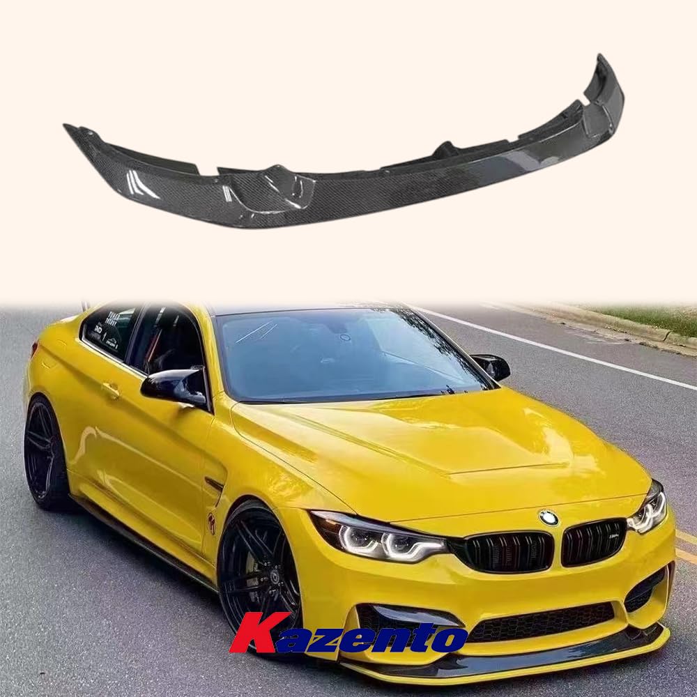 Kazento For BMW 2015-2020 Real F82 M4 Carbon Fiber Front Bumper Lip Splitters 2pcs - Kazento Carbon Parts