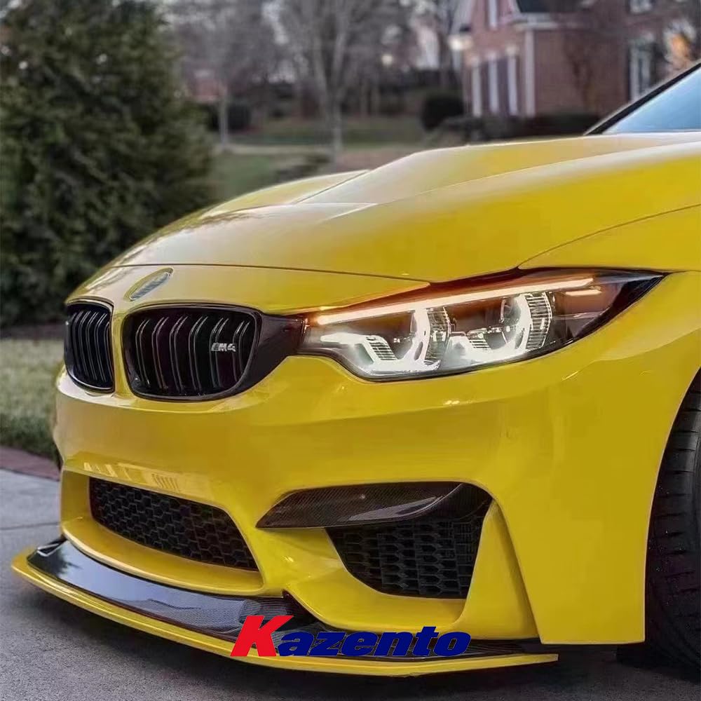 Kazento For BMW 2015-2020 Real F82 M4 Carbon Fiber Front Bumper Lip Splitters 2pcs - Kazento Carbon Parts