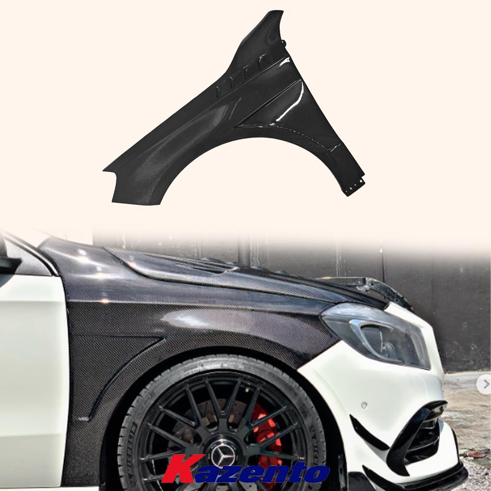 Kazento For Mercedes Benz A-Class W176 A180 A200 A250 A45 AMG Sport Fender Carbon Fiber - Kazento Carbon Parts