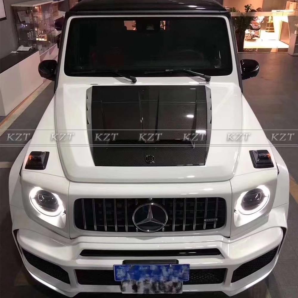 For Mercedes Benz W464 G500 G550 G63 19+ Bra Style Carbon Fiber Hood Bonnet Vents Cover Body Kits - Kazento Carbon Parts