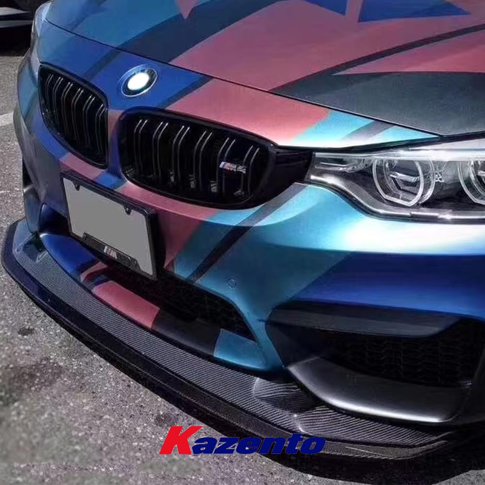 Kazento For BMW 2015-2020 Real F82 M4 Carbon Fiber Front Bumper Lip Splitters 2pcs - Kazento Carbon Parts