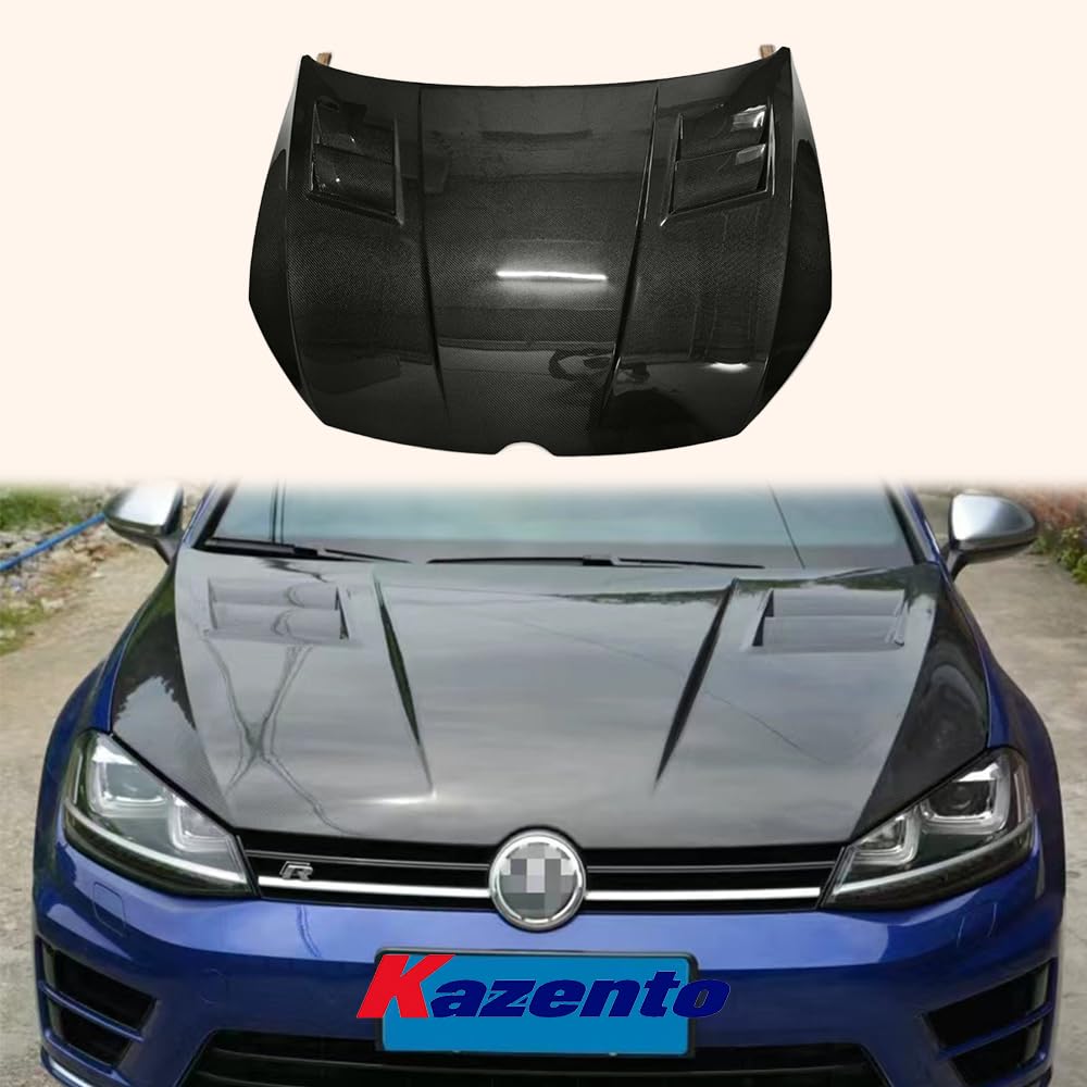Kazento For VW GOLF 7 7.5 R GTI AS Style Carbon Fiber Cooling Vented Front Hood Bonnet - Kazento Carbon Parts
