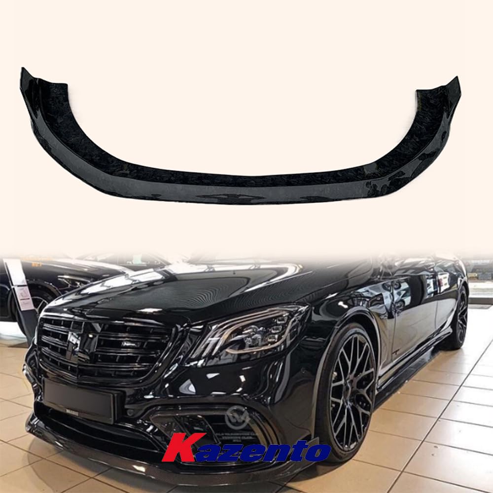 Kazento For Mercedes Benz S Class W222 13-16 KZ Style Forged Carbon Front Bumper Lip - Kazento Carbon Parts