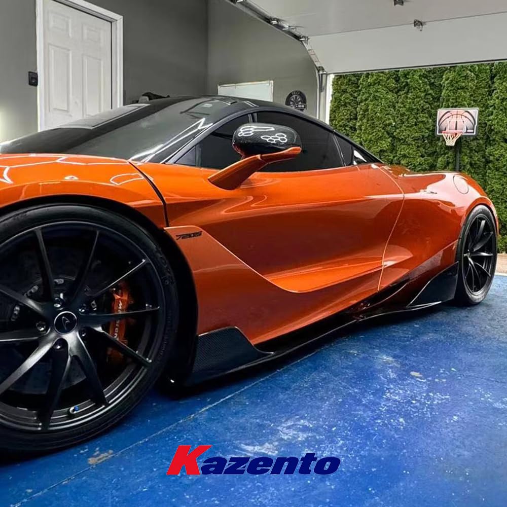 Kazento For Maclaren 720 720S KZ Style Dry Carbon Fiber Side Skirts Add On Splitter - Kazento Carbon Parts