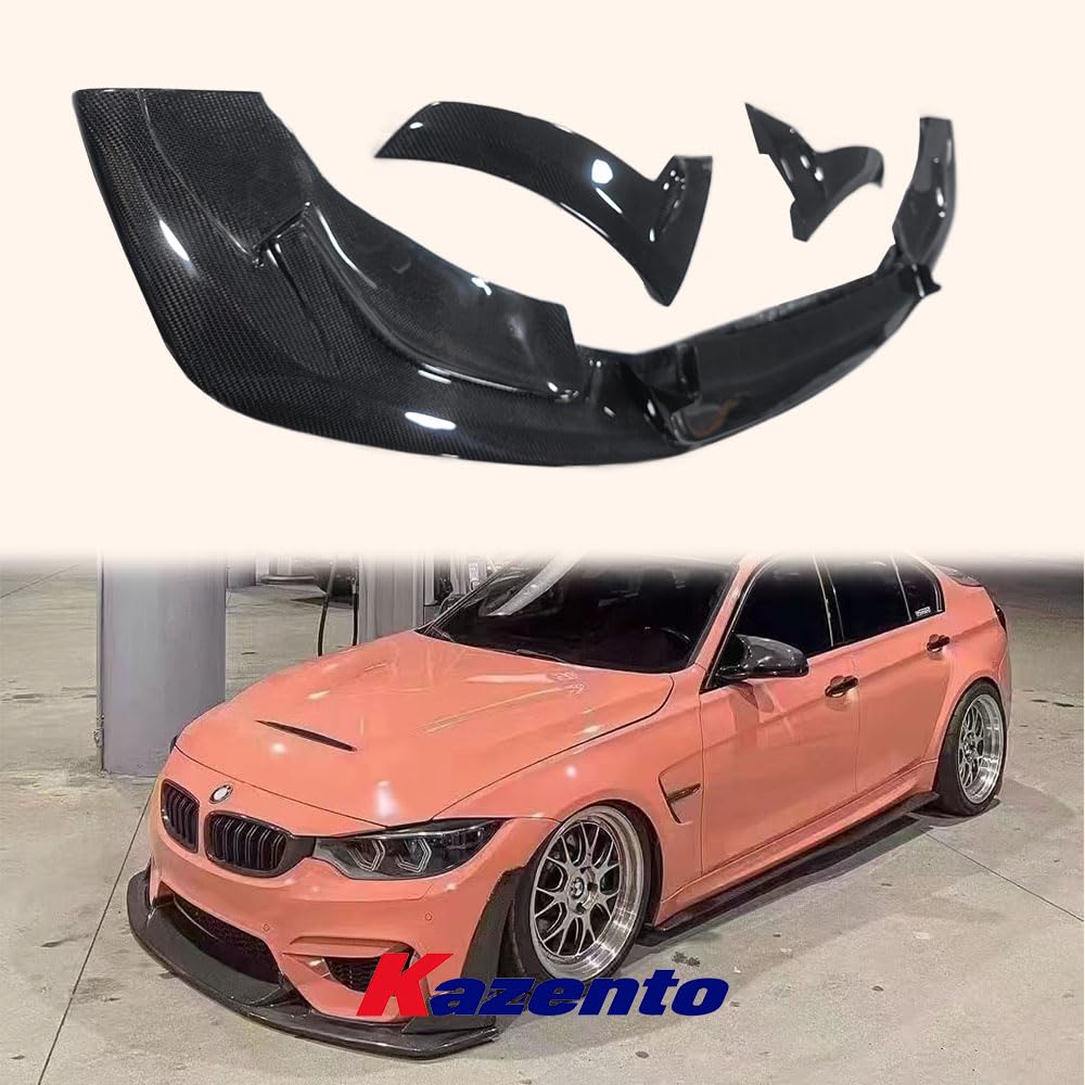 Kazento For BMW F80 F82 Real M4 SUP Style Carbon Fiber Front Bumper Bottom Lip 3PCS - Kazento Carbon Parts