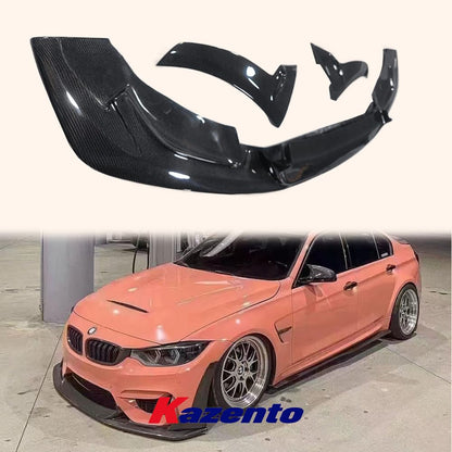 Kazento For BMW F80 F82 Real M4 SUP Style Carbon Fiber Front Bumper Bottom Lip 3PCS - Kazento Carbon Parts