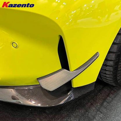 Kazento For BMW M3 G80 G81 M4 G82 G83 2020-24 Carbon 3DRT Style Front Bumper Canard - Kazento Carbon Parts