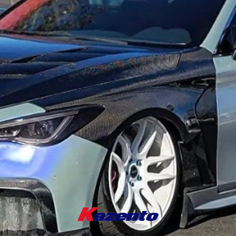 Kazento For Infiniti Q60 KZ Style Carbon Fiber Front Hood Fender Pair - Kazento Carbon Parts