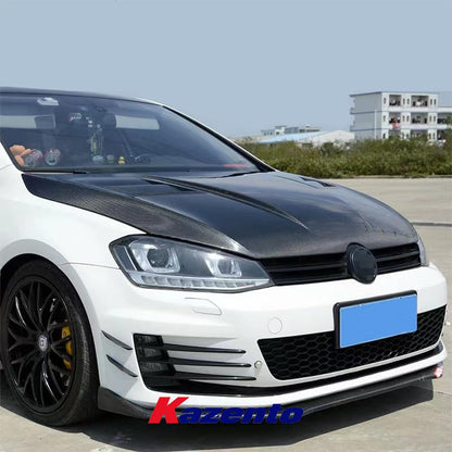 Kazento For VW GOLF 7 7.5 R GTI AS Style Carbon Fiber Cooling Vented Front Hood Bonnet - Kazento Carbon Parts