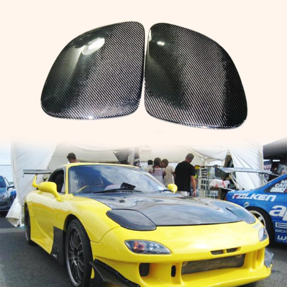 Kazento For Mazda Rx7 Fd3S Oem Headlight Covers (2Pcs) Carbon Fiber Front Head Light Lamp Covers - Kazento Carbon Parts