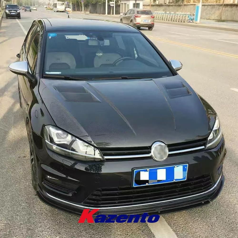 Kazento USA Shipping For VW GOLF 7 7.5 R GTI AS Style Carbon Fiber Cooling Vented Front Hood Bonnet - Kazento Carbon Parts